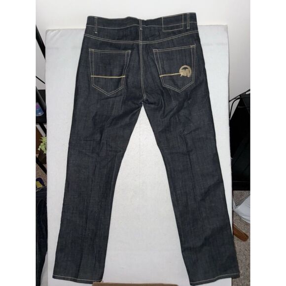 Vintage Mecca Jeans Men 38x34 Blue Baggy Classic Grunge Goth Hip Hop‎ Skater Y2K - Picture 1 of 4